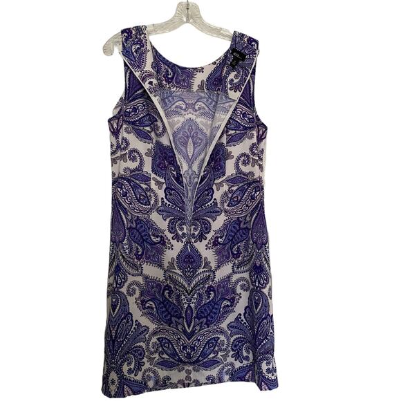 ALYX Women's Size 10 Dress Purple Paisley Sleeveless Back Zip Shift Retro - Picture 7 of 8